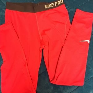 Nike Pro red leggings